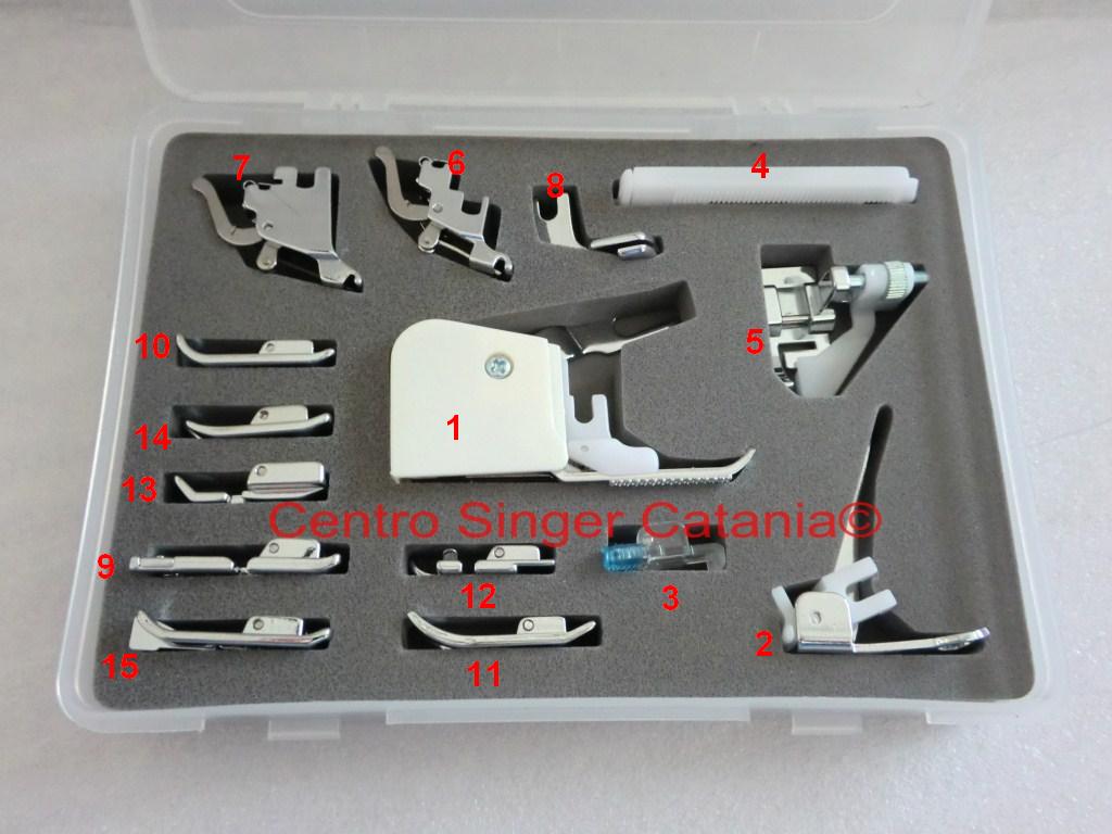 PIEDINO TOYOTA (PI-RTO CC 25) SET KIT DI 15 PIEDINI UNIVERSALI - Ricambi e  Accessori per Macchine da Cucire