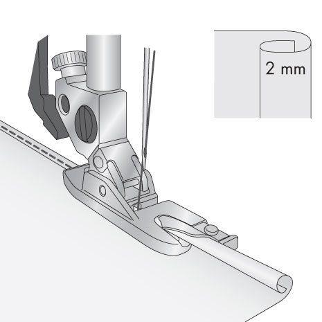 Acquista il piedino per orlo arrotolato da 3 mm PFAFF per sistema IDT